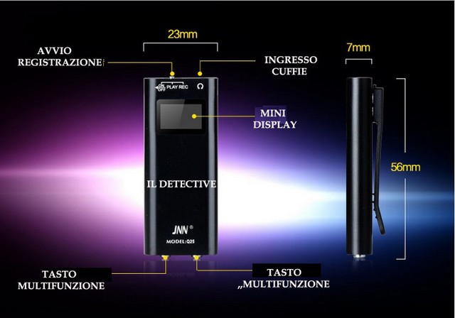 Penna per registratore micro audio con rilevamento del suono Batteria a  lunga durata 30 giorni in standby